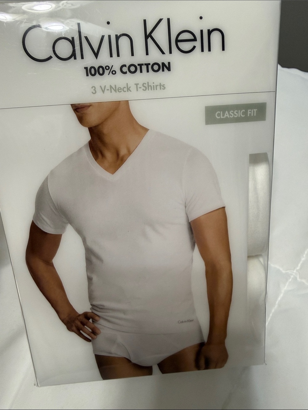 Calvin Klein White V-Neck Undershirt - Classic Fit 3pk